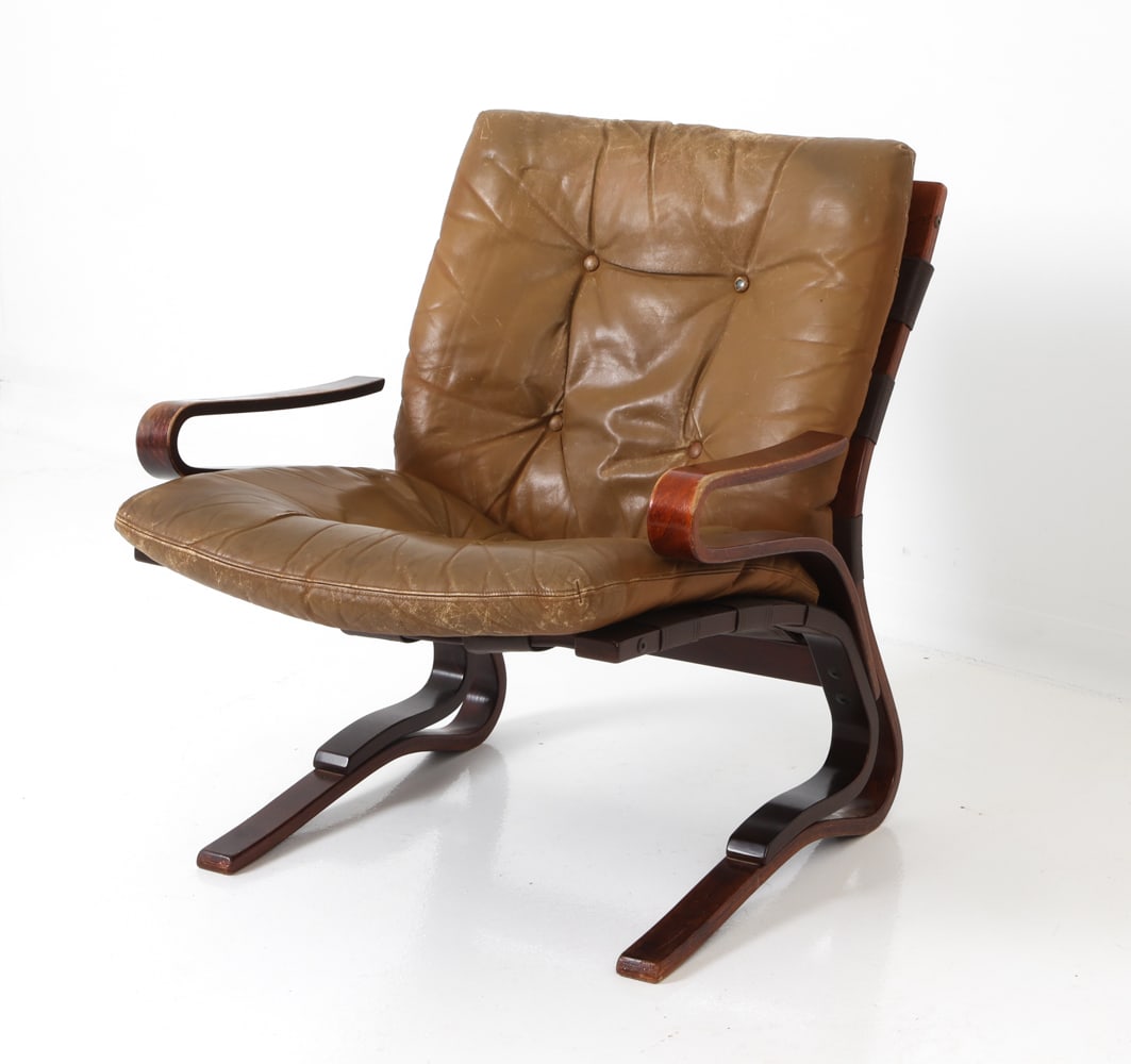 EINAR HOVE "SKYLINE" LEATHER EASY CHAIR C. 1970S (1 of 17)