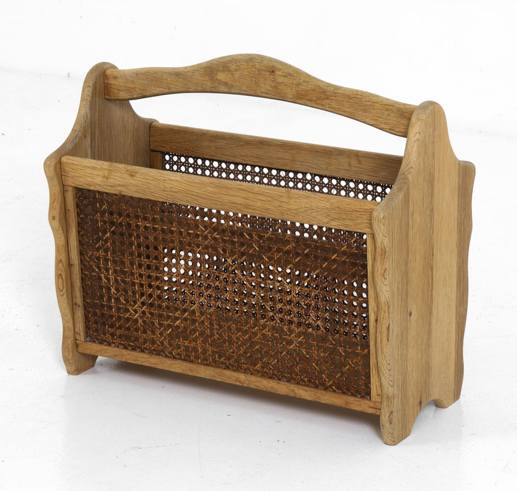 KJAERNULF STYLE DANISH OAK MAGAZINE RACK 1960S (1 of 13)