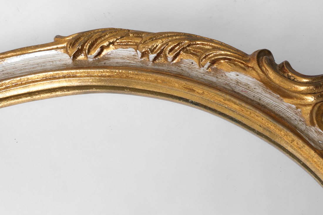 FRENCH STYLE OVAL GILT WALL MIRROR - 10