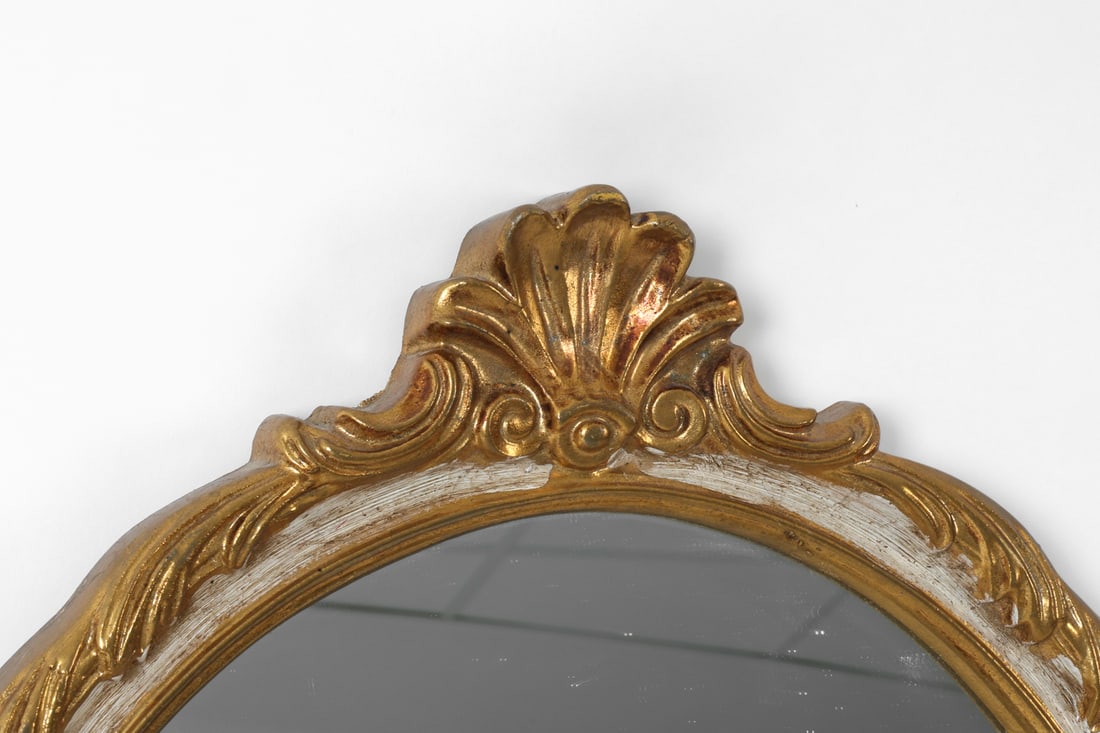 FRENCH STYLE OVAL GILT WALL MIRROR - 3