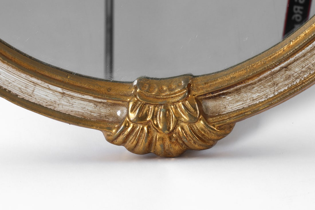 FRENCH STYLE OVAL GILT WALL MIRROR - 4