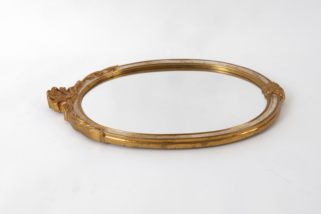 FRENCH STYLE OVAL GILT WALL MIRROR - 5