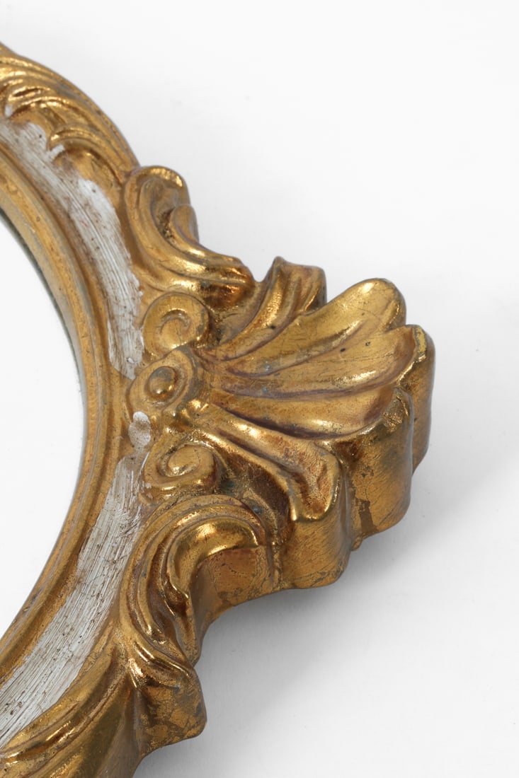 FRENCH STYLE OVAL GILT WALL MIRROR - 8