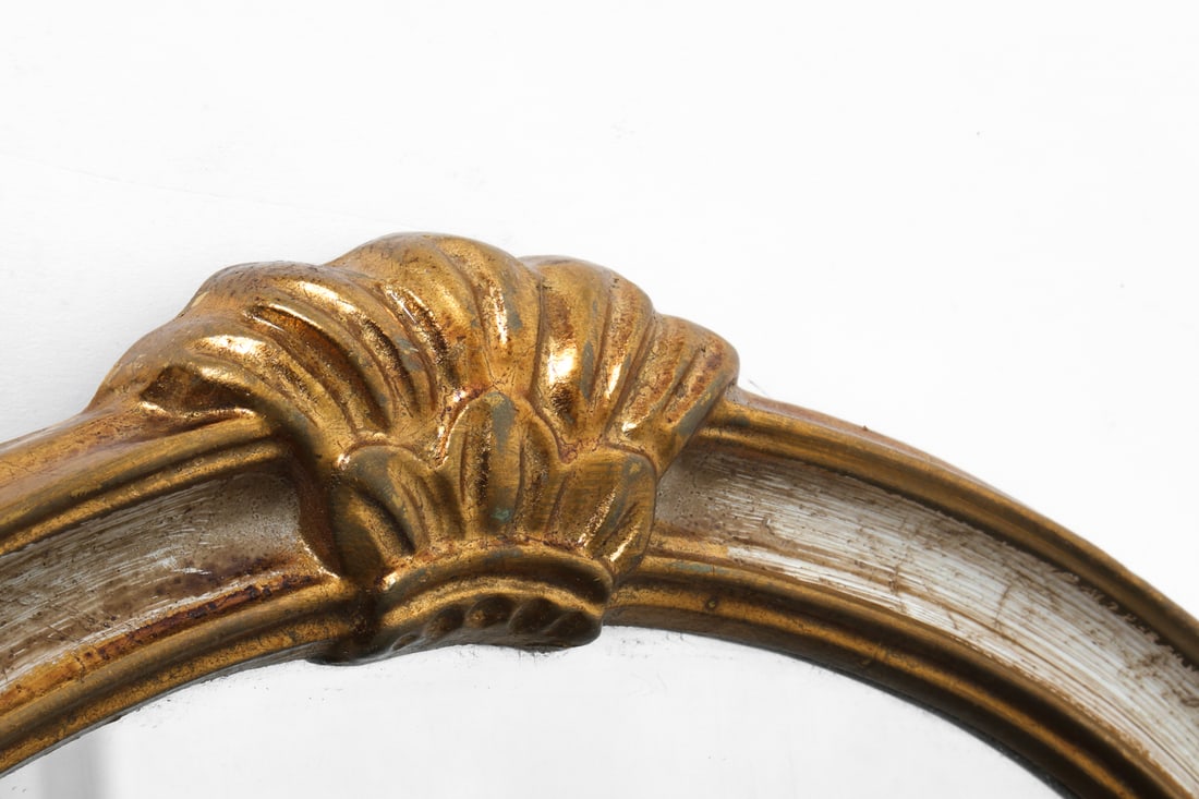 FRENCH STYLE OVAL GILT WALL MIRROR - 9