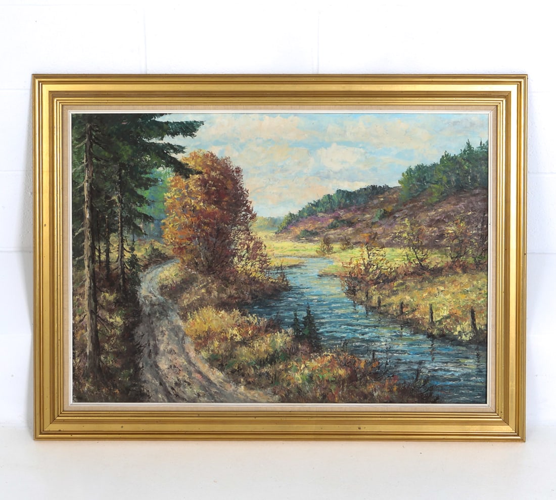 VINTAGE DANISH LANDCSAPE O/C PAINTING 20TH CENTURY (1 of 10)