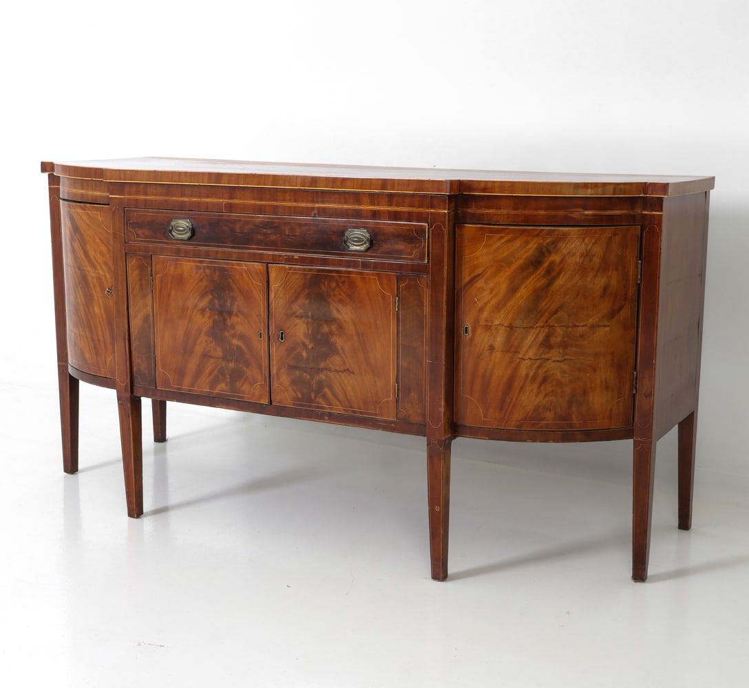 GEORGE III STYLE ANTIQUE INLAID MAHOGANY SIDEBOARD (1 of 20)