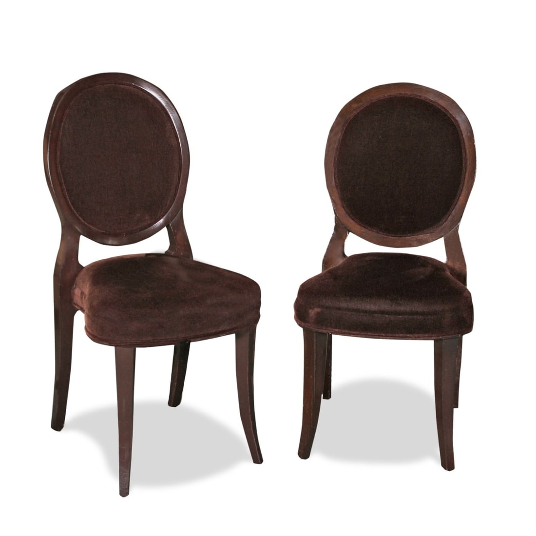 PAIR ARTISTIC FRAME VELVET DINING CHAIRS (1 of 6)