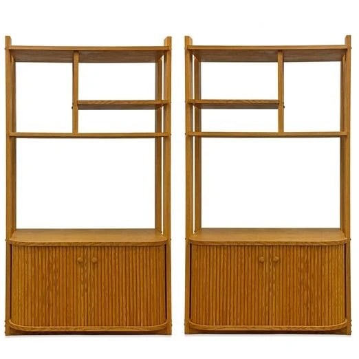 PAIR OF VINTAGE TAMBOUR BOOKSHELF CABINETS (1 of 12)