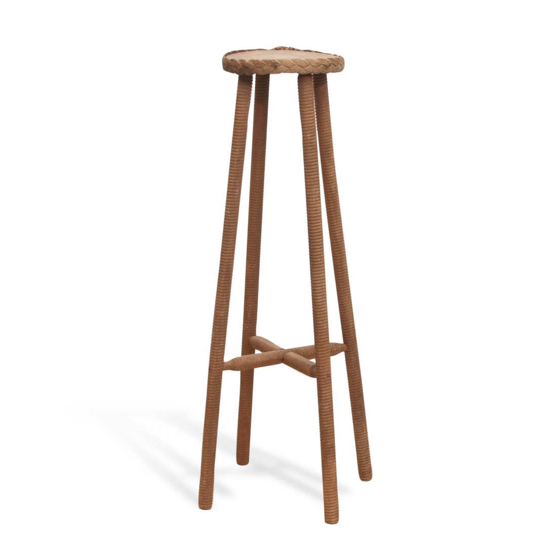 VINTAGE FRIDA MINET FRENCH TURNED OAK PEDESTAL (1 of 4)