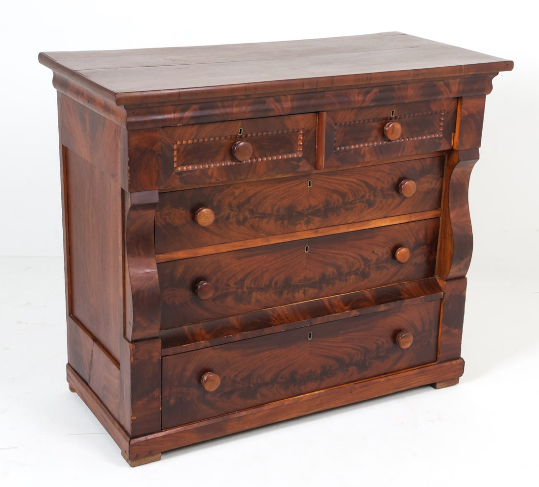 AMERICAN EMPIRE FLAME MAHOGANY CHEST (1 of 11)