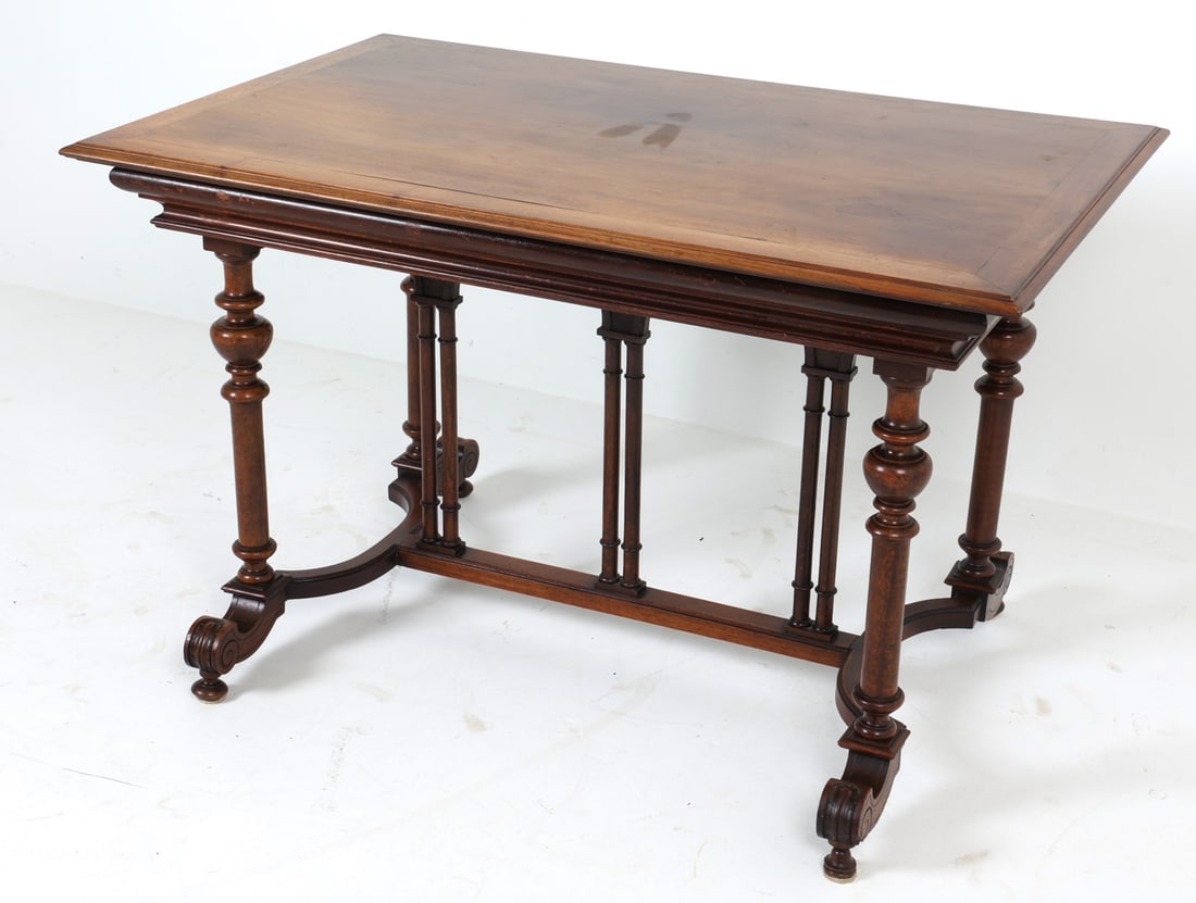 RENAISSANCE REVIVAL WALNUT TABLE 19TH C. (1 of 11)