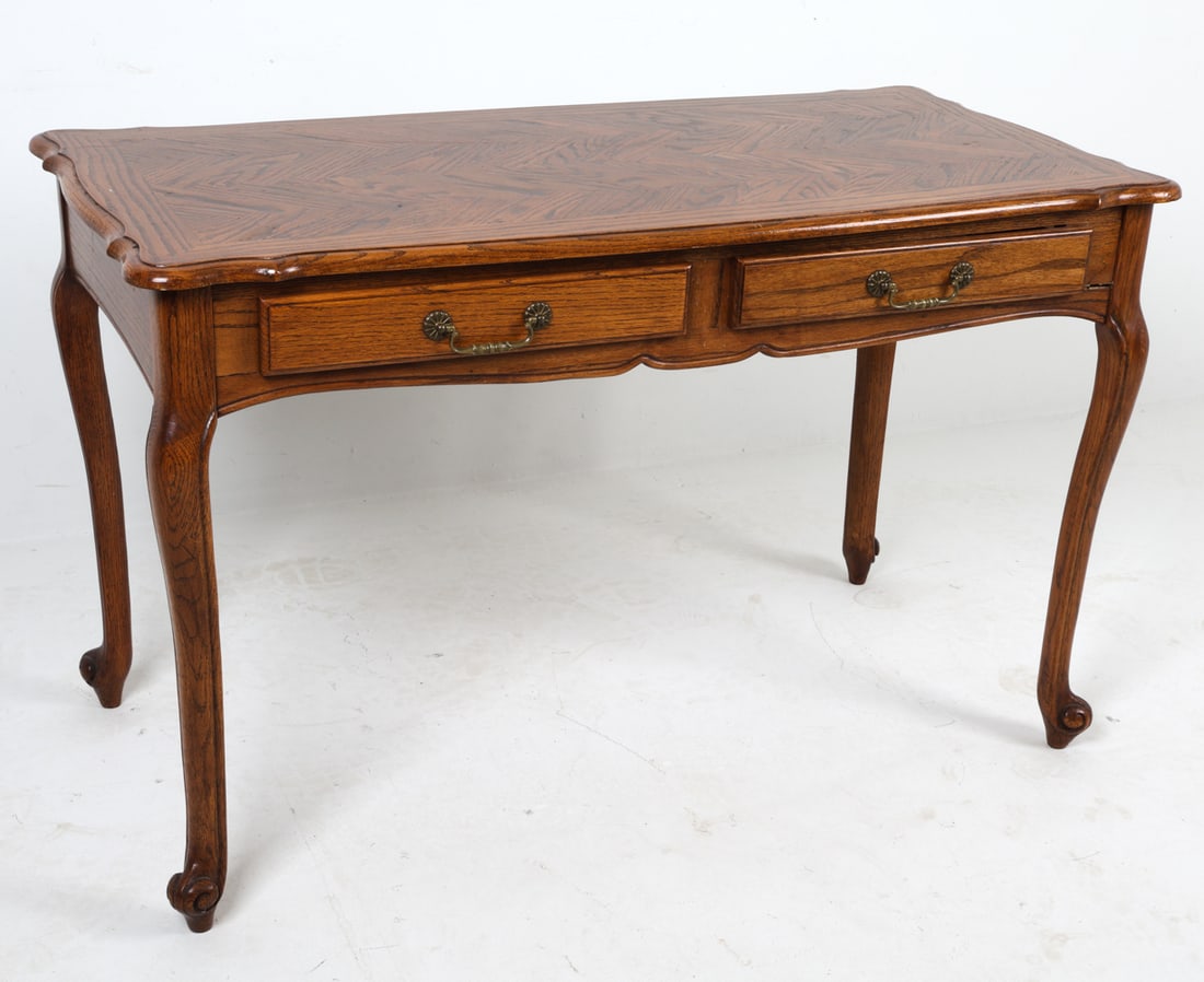 FRENCH LOUIS XV STYLE OAK WRITING DESK C. 1960S (1 of 15)