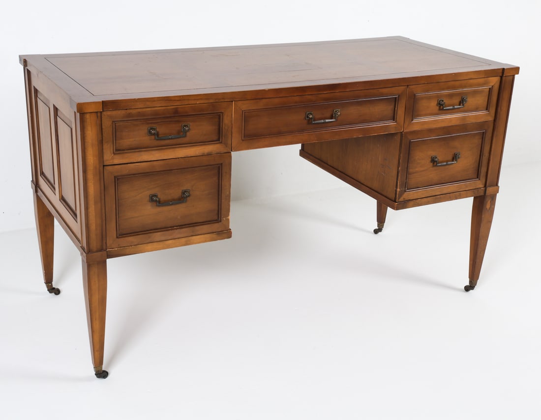 FRENCH LOUIS XVI STYLE WALNUT WRITING DESK C.1960S (1 of 12)