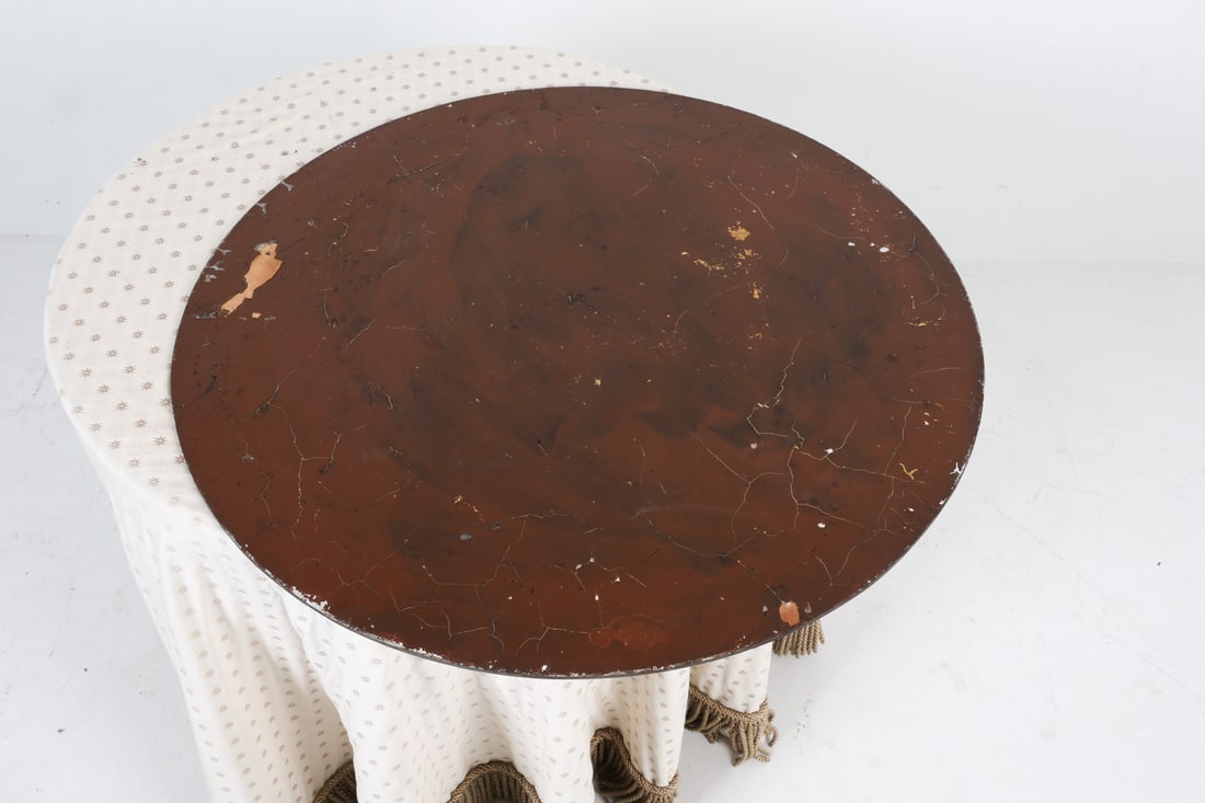 FRENCH REVERSE PAINTED GLASS TOP TABLE - 10