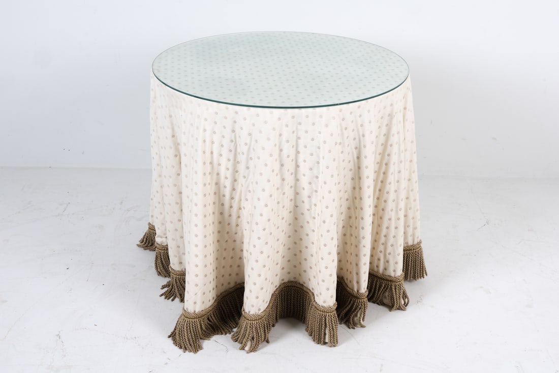 FRENCH REVERSE PAINTED GLASS TOP TABLE - 11