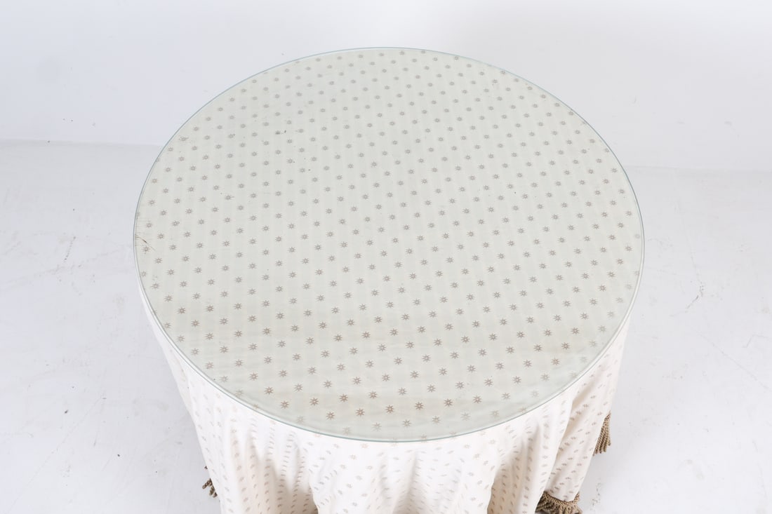FRENCH REVERSE PAINTED GLASS TOP TABLE - 12