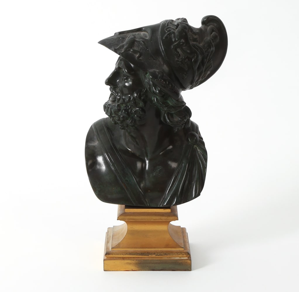 19TH C. GRAND TOUR BRONZE BUST OF AJAX (1 of 12)