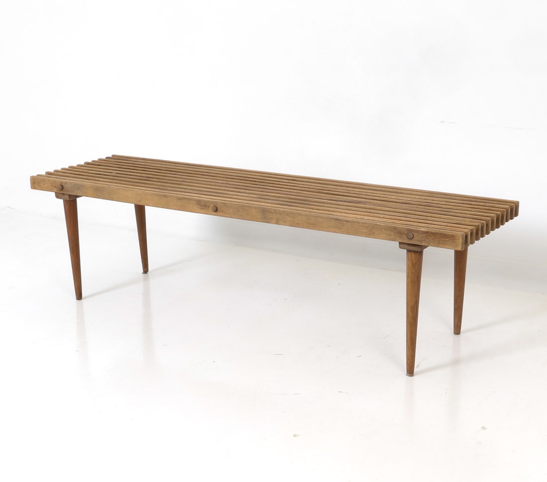 AMERICAN WALNUT WOOD SLAT BENCH OR COFFEE TABLE (1 of 14)