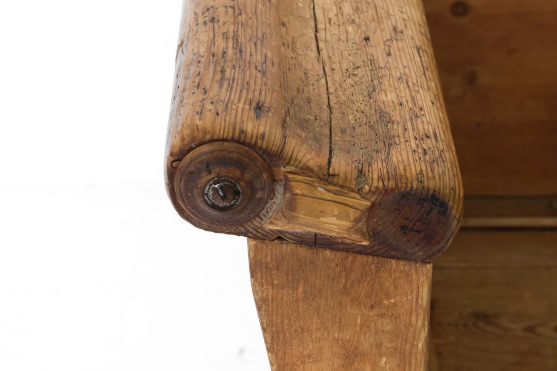 ANTIQUE SWEDISH PINE STORAGE BENCH - 11