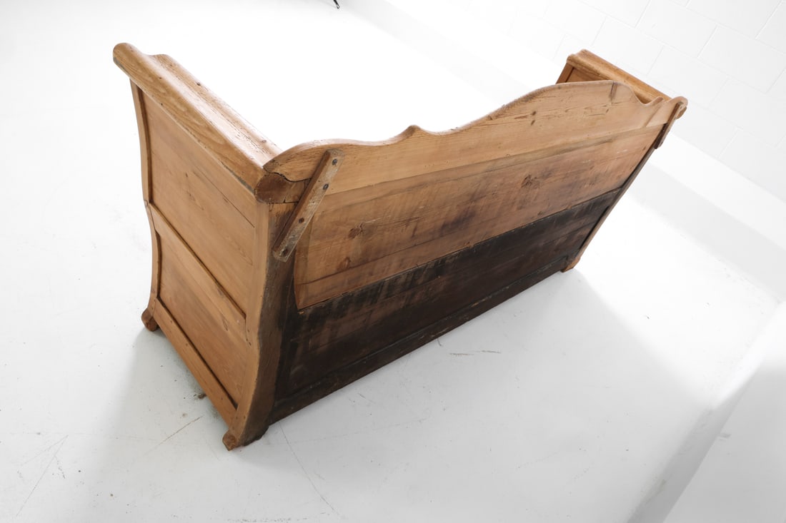 ANTIQUE SWEDISH PINE STORAGE BENCH - 19
