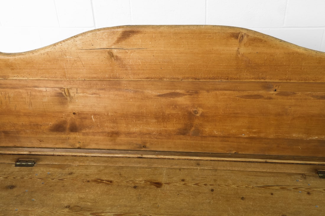 ANTIQUE SWEDISH PINE STORAGE BENCH - 6