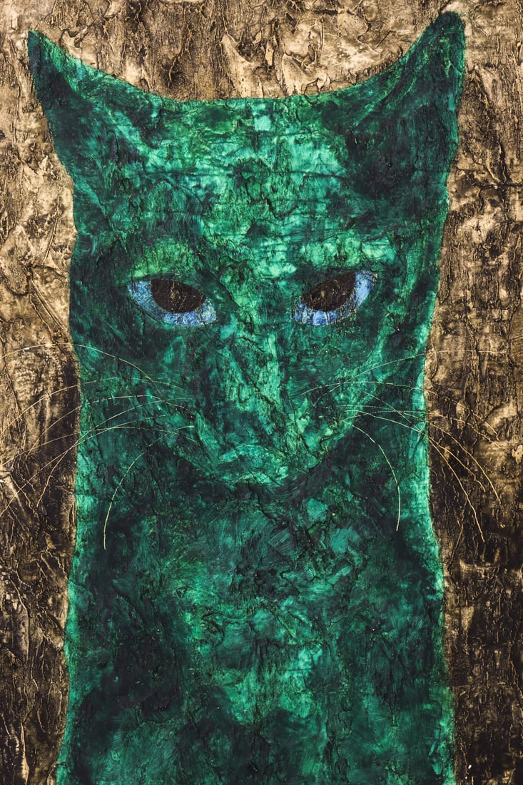 DON PEARCE EXPRESSIONIST CAT PORTRAIT O/B - 2