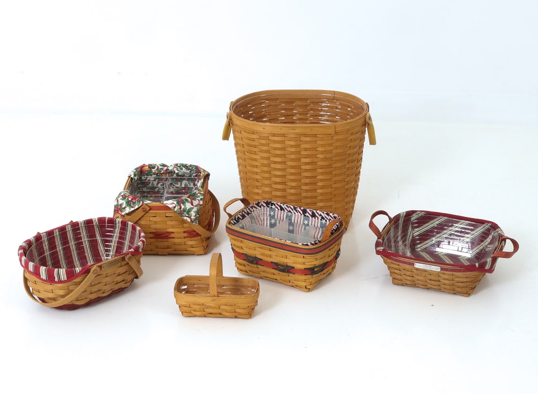(6) LONGABERGER BASKETS GROUPING C. 2000S - 2
