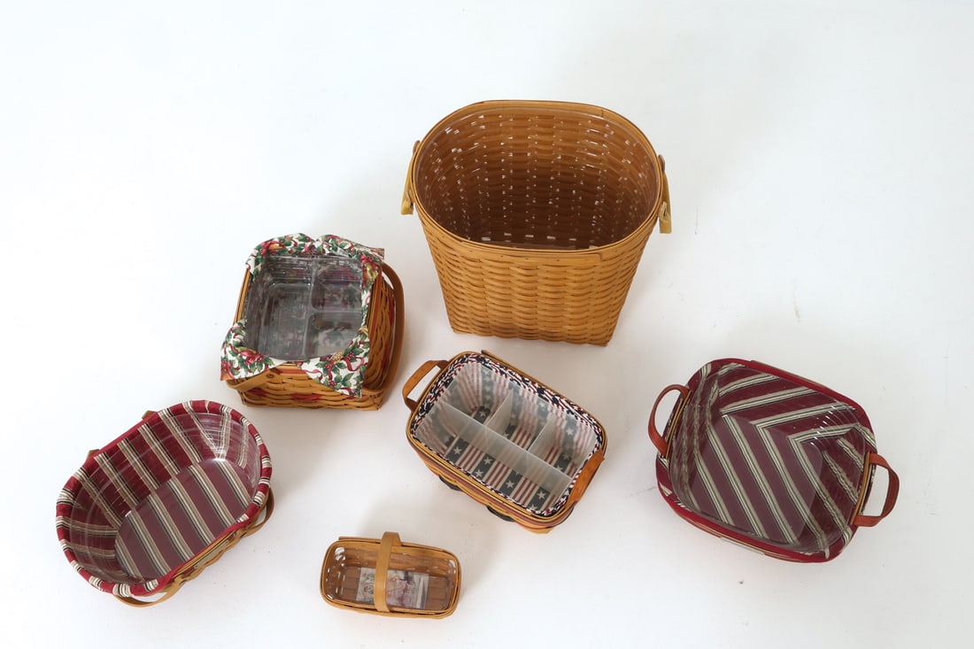 (6) LONGABERGER BASKETS GROUPING C. 2000S - 3