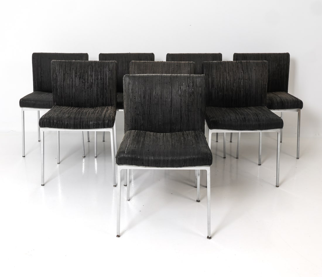 (8) 20TH C. KNOLL STYLE CHROME DINING CHAIRS (1 of 17)