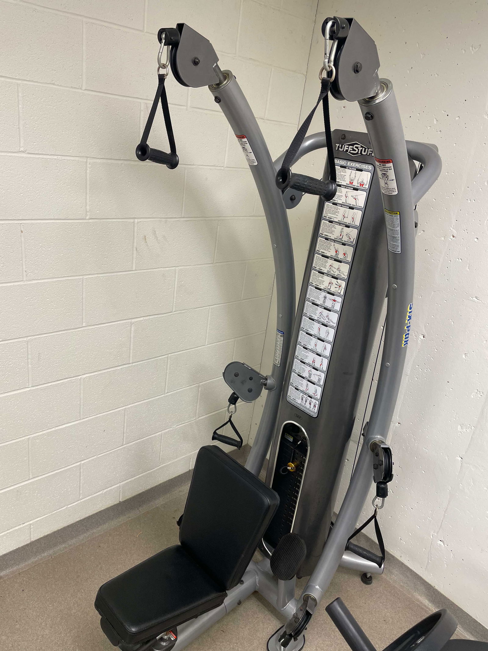 TUFFSTUFF SIX-PACK FUNCTIONAL TRAINER SPT-6X: Dimensions: H 80" x W 31.5" x D 48" Condition: Wear consistent with age and use.