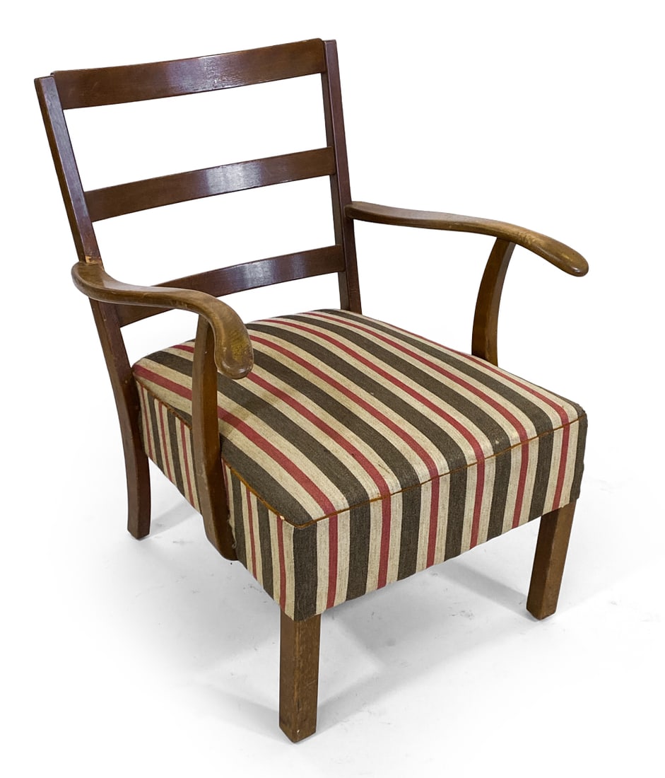 FRITZ HANSEN STYLE DANISH BEECH LOUNGE CHAIR 1940S (1 of 14)