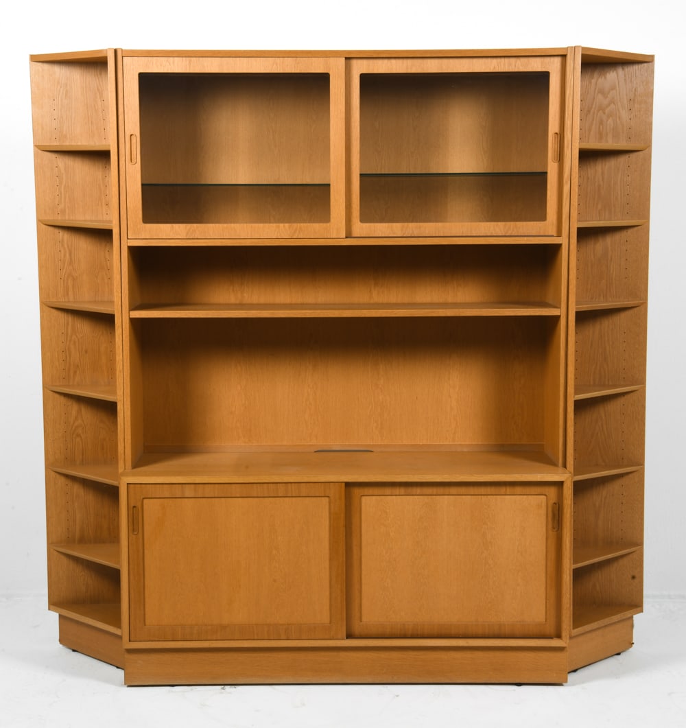 HUNDEVAD DANISH OAK BOOKCASE CABINET C. 1970S (1 of 11)