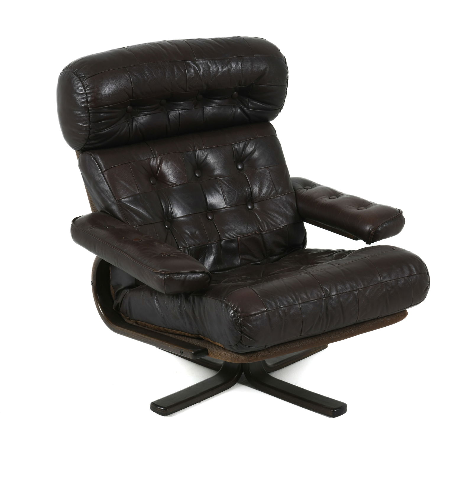 GOTE STYLE SWEDISH LEATHER LOUNGE CHAIR C. 1970S (1 of 12)