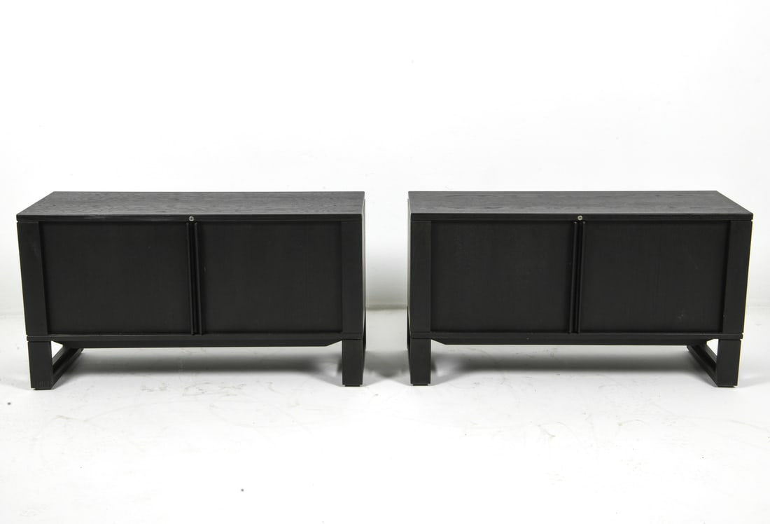 PAIR OF DANISH PAINTED OAK TAMBOUR CABINETS 1970S (1 of 13)