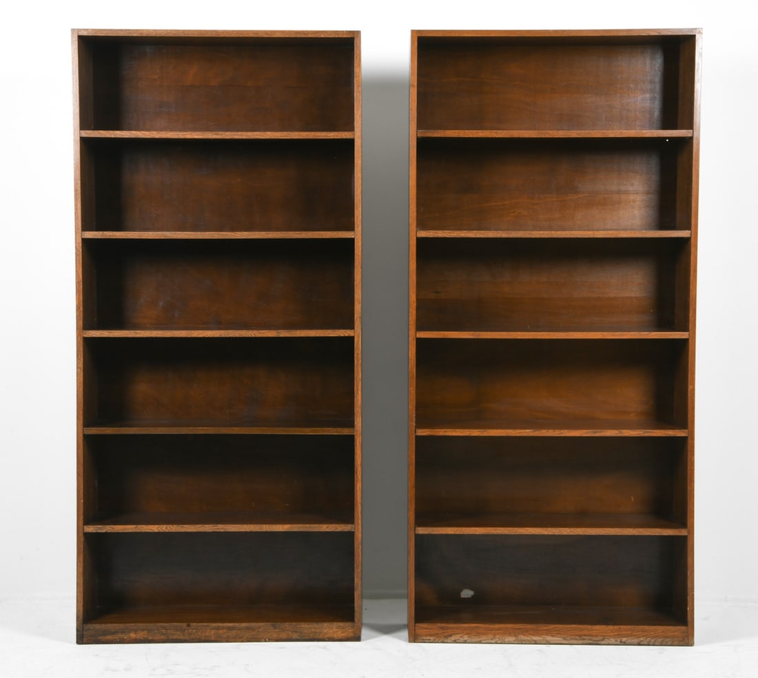 PAIR OMANN STYLE DANISH OAK BOOKSHELVES C. 1970S (1 of 8)