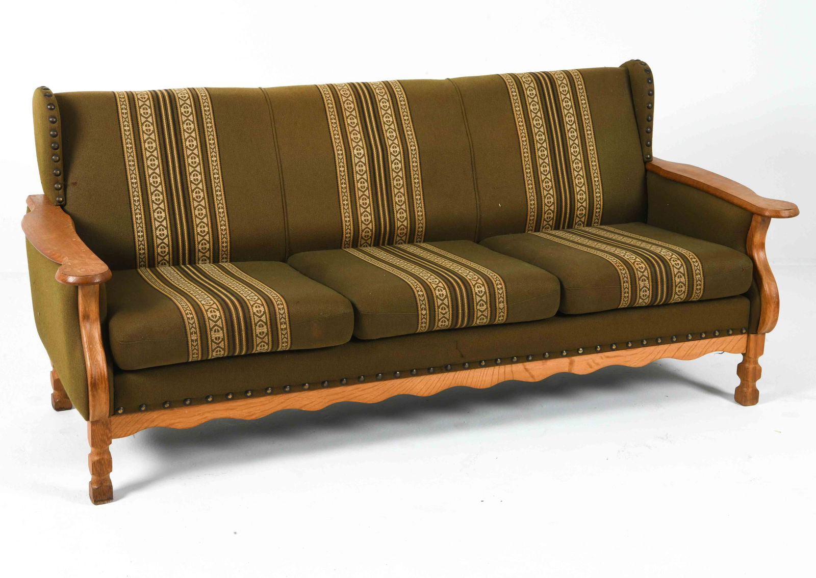 STYLE OF KJAERNULF DANISH OAK SOFA C. 1970S (1 of 13)