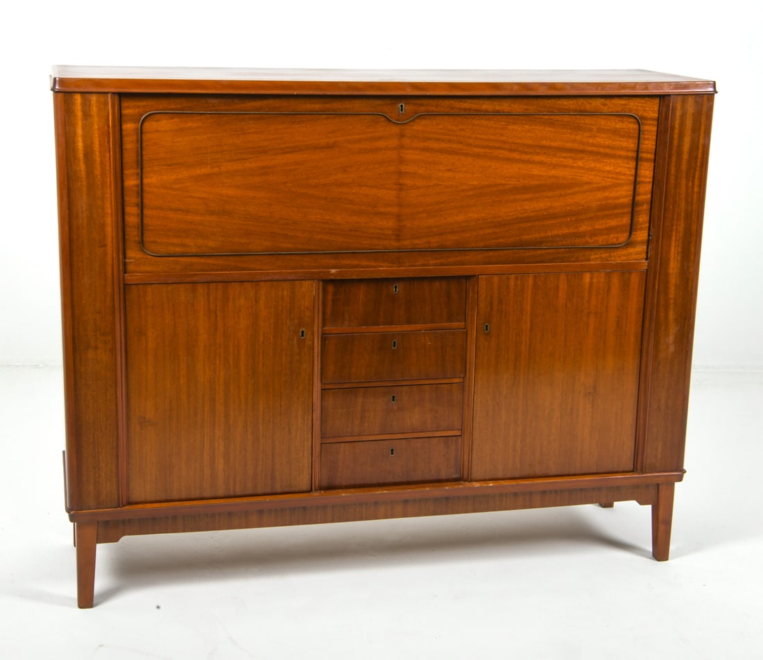 STYLE OF FUNKIS DANISH MAHOGANY CABINET C. 1950S (1 of 19)