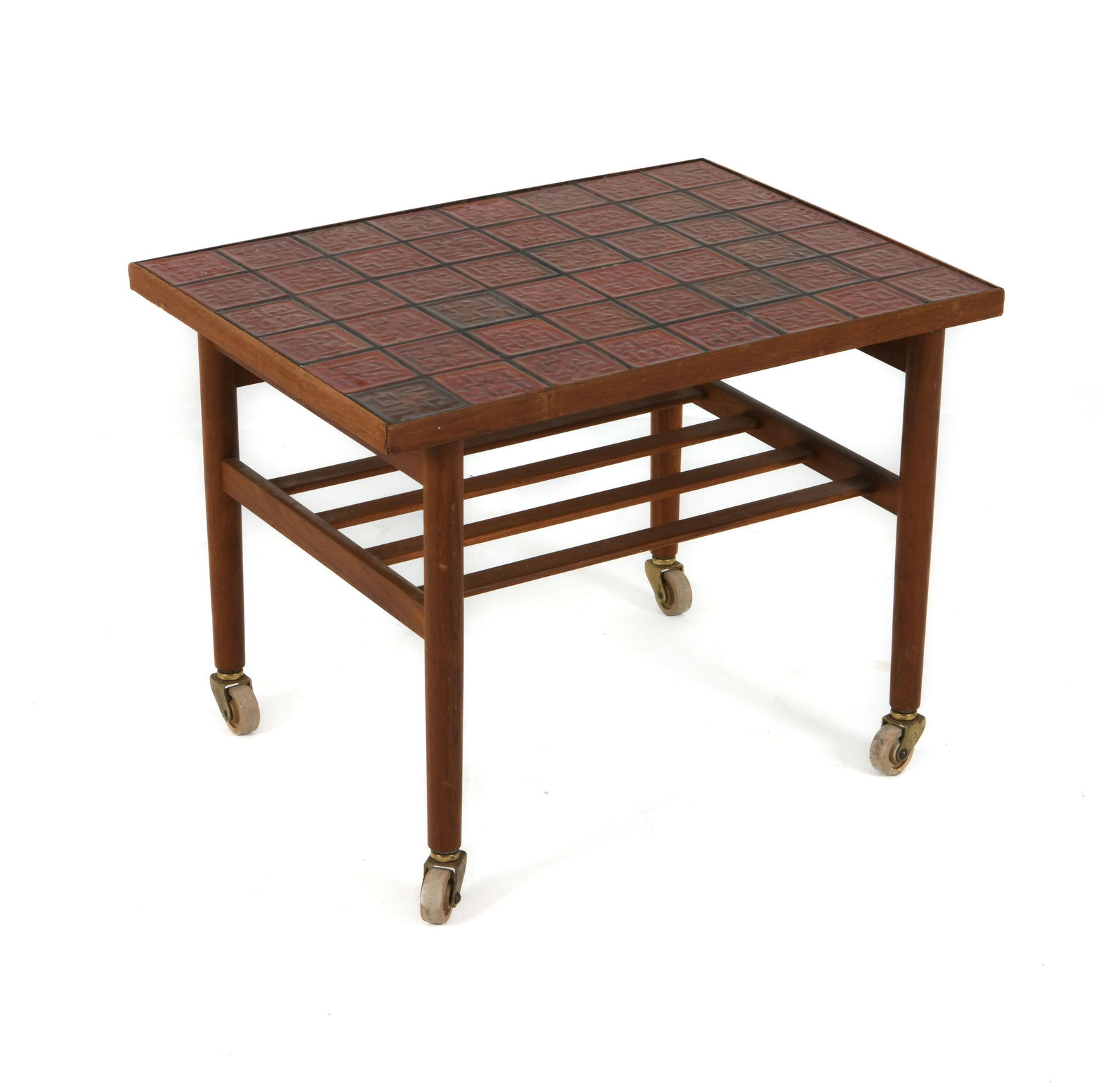 DANISH TEAK & TILE SIDE TABLE C. 1970S (1 of 8)