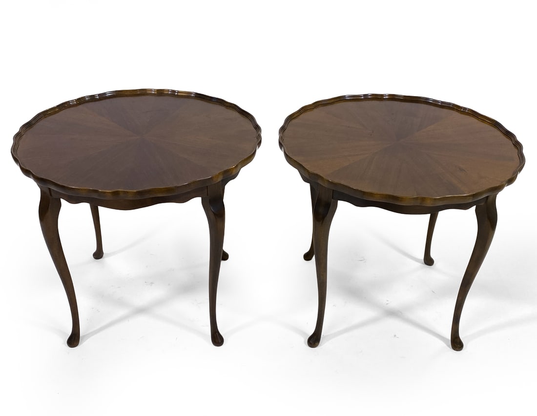 PAIR OF GEORGIAN STYLE MAHOGANY SIDE TABLES 1940S (1 of 7)
