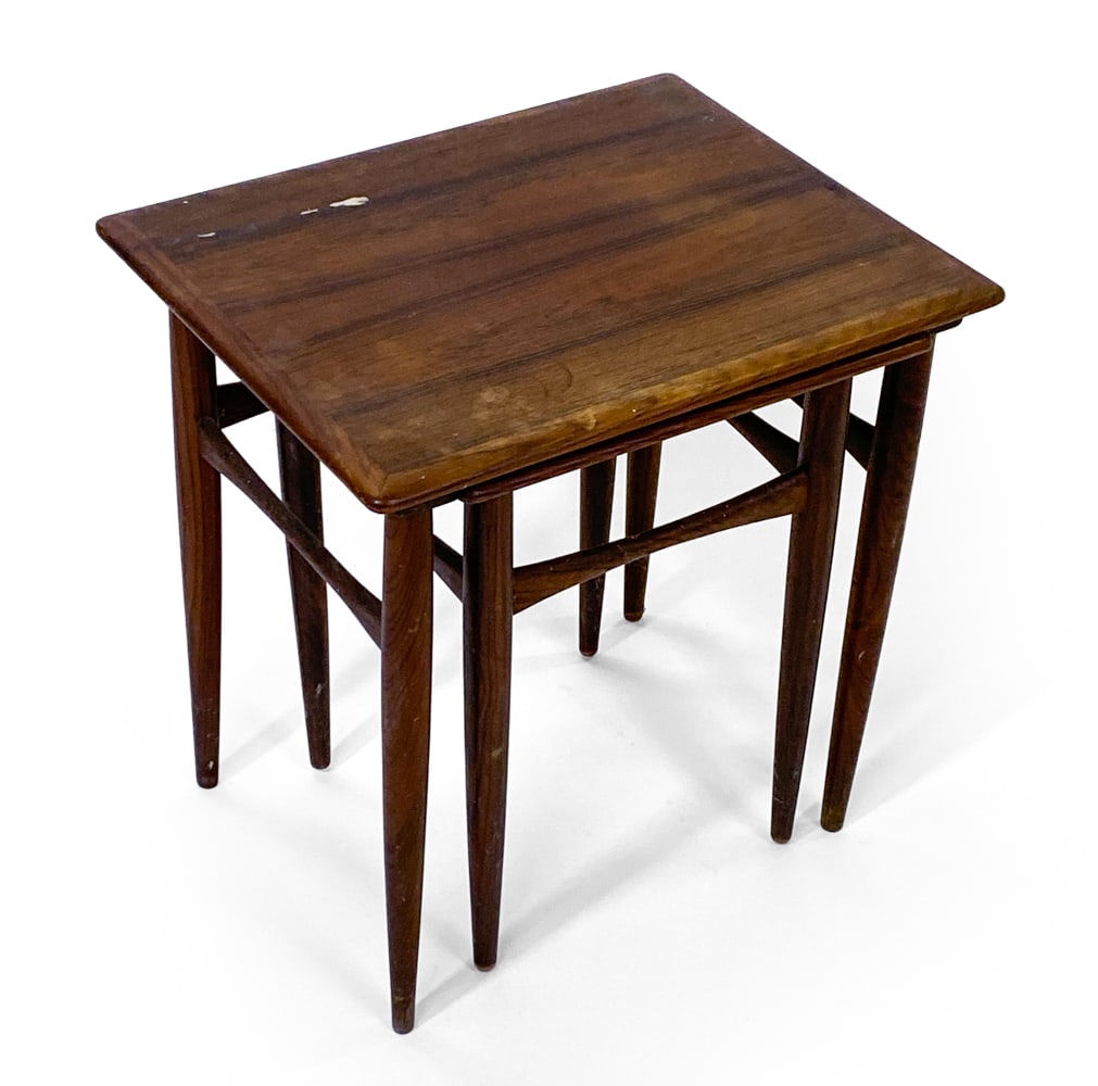 (2) KAI KRISTIANSEN ROSEWOOD NESTING TABLES 1960S (1 of 13)