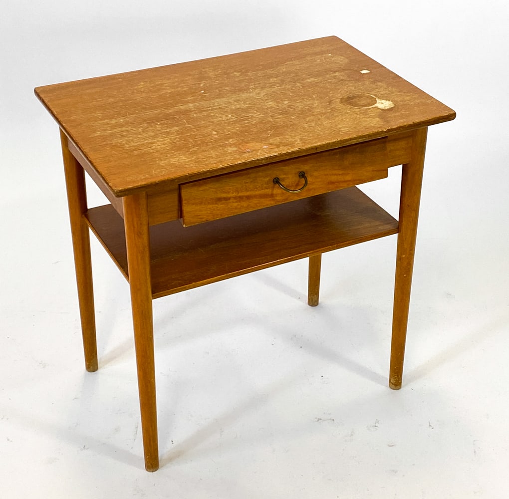 STYLE OF BJORKAS SWEDISH BEECH SIDE TABLE C. 1960S (1 of 12)