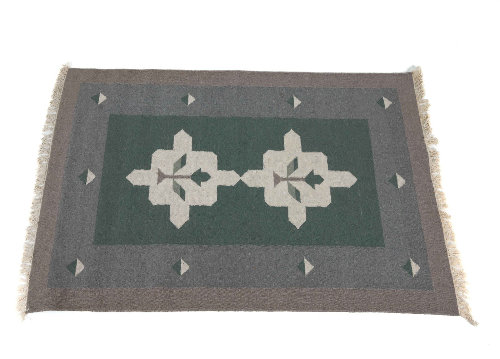 HAND-KNOTTED FLATWEAVE KILIM WOOL RUG (1 of 8)