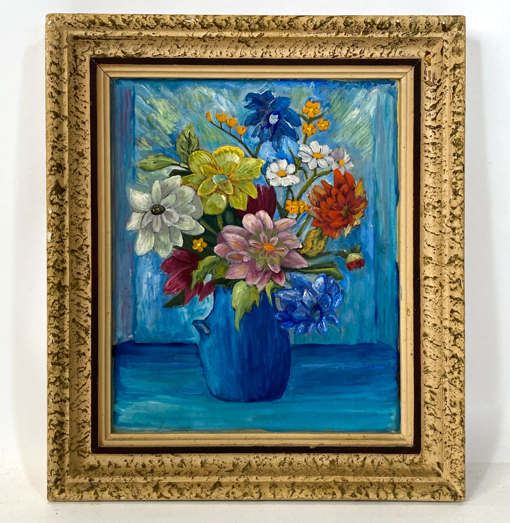 DALIOR (20TH C.) STILL LIFE FLOWERS O/B 1949 (1 of 5)