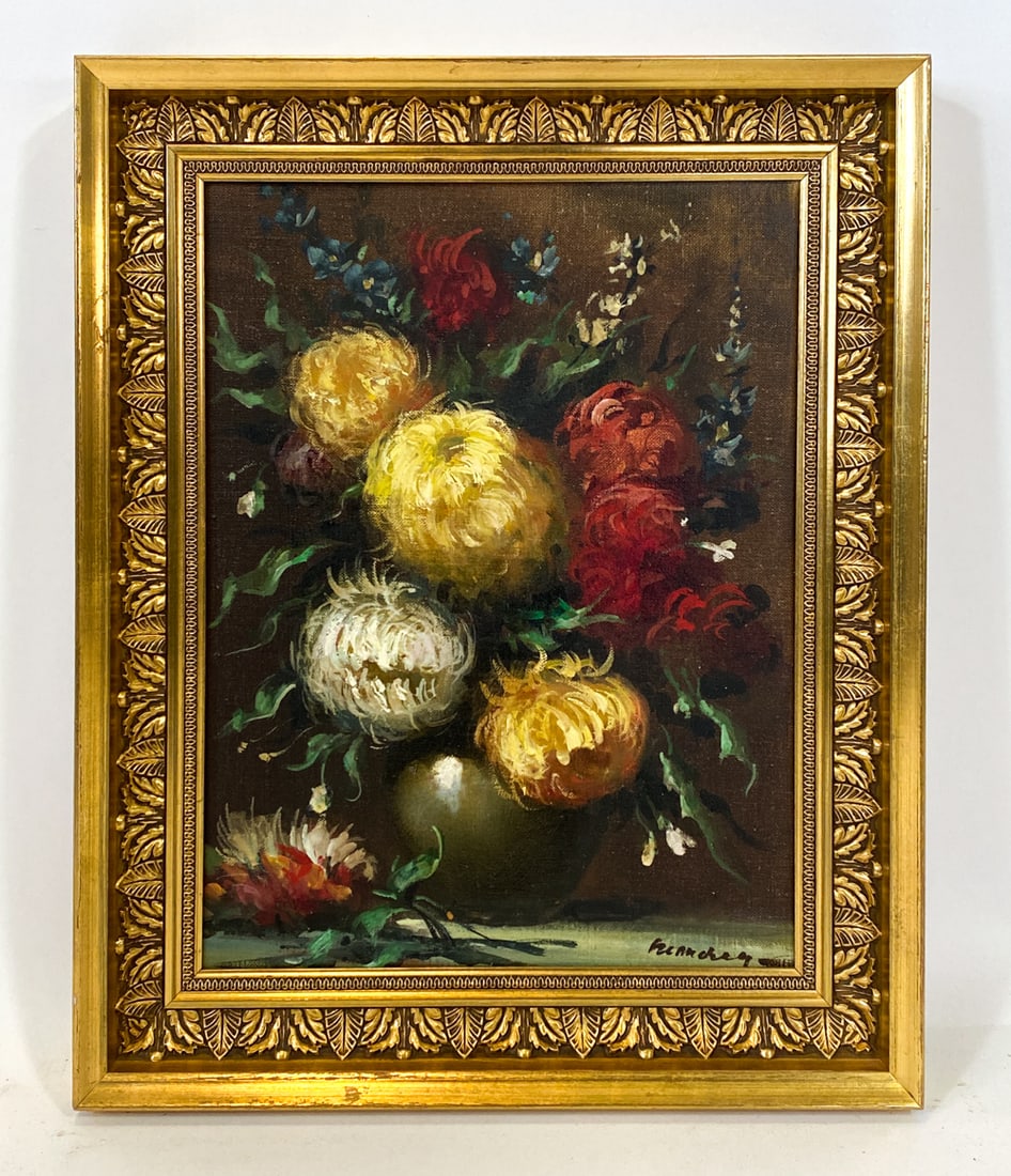 20TH C. STILL LIFE FLOWERS O/C (1 of 5)