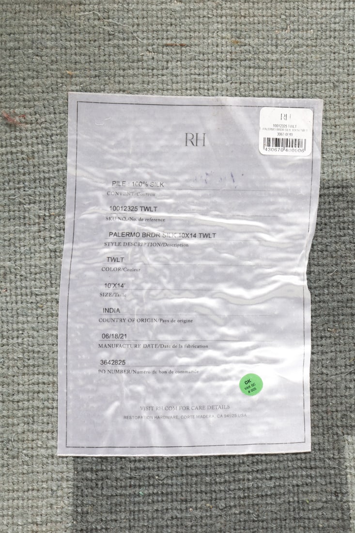 RH SILK AREA RUG - 12