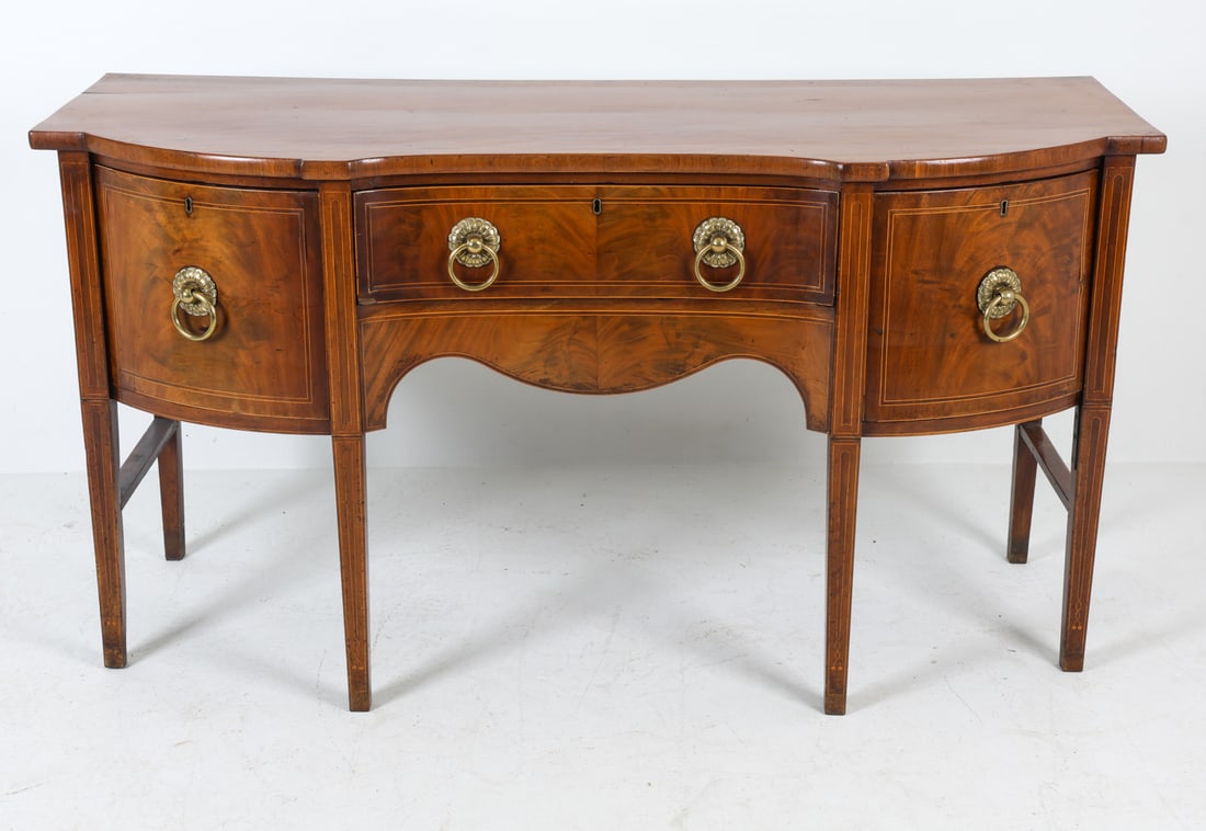 ANTIQUE FEDERAL STYLE INLAID MAHOGANY SIDEBOARD (1 of 14)