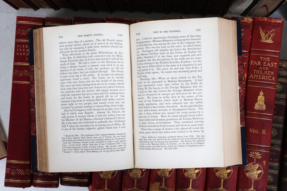 LARGE ANTIQUE LEATHERBOUND BOOK GROUPING - 14