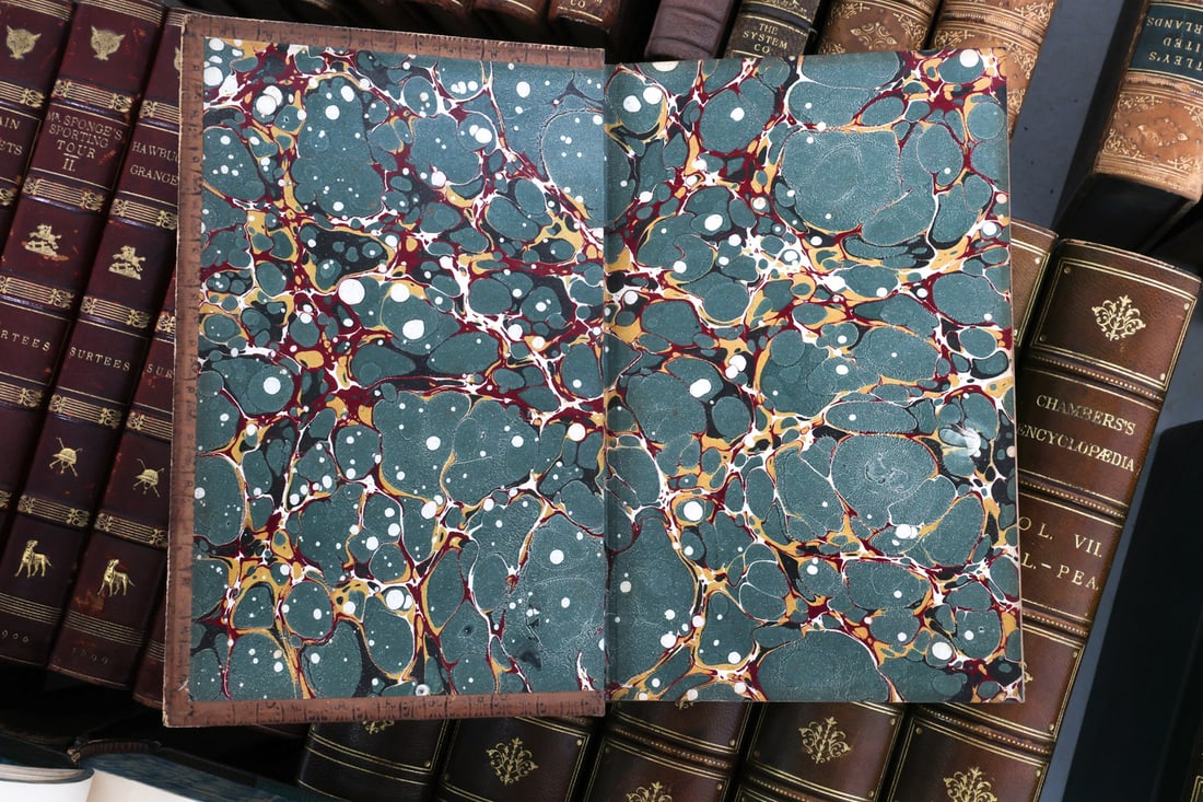 LARGE ANTIQUE LEATHERBOUND BOOK GROUPING - 17