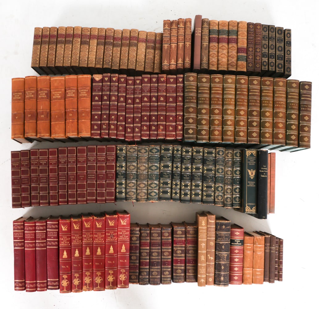LARGE ANTIQUE LEATHERBOUND BOOK GROUPING (1 of 17)