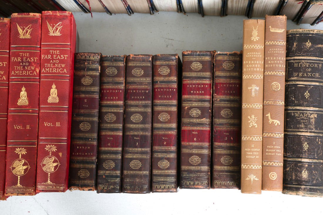 LARGE ANTIQUE LEATHERBOUND BOOK GROUPING - 3